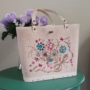 Vintage 60s purse enid collins style jewel tone kit bag